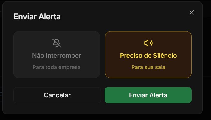Aviso de necessidade de silêncio enviado pelo Flagy